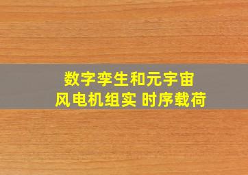 数字孪生和元宇宙 风电机组实 时序载荷